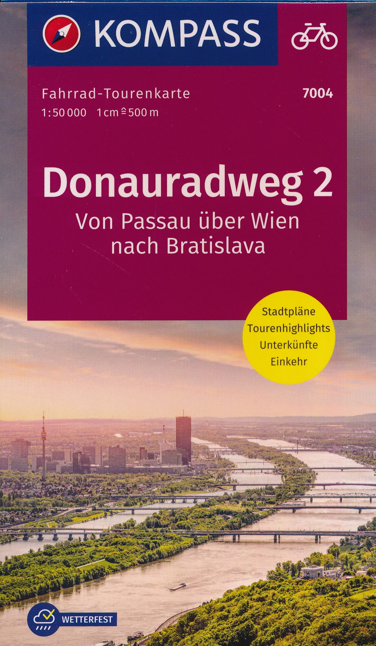 Online bestellen: Fietskaart 7004 Donauradweg 2 | Kompass