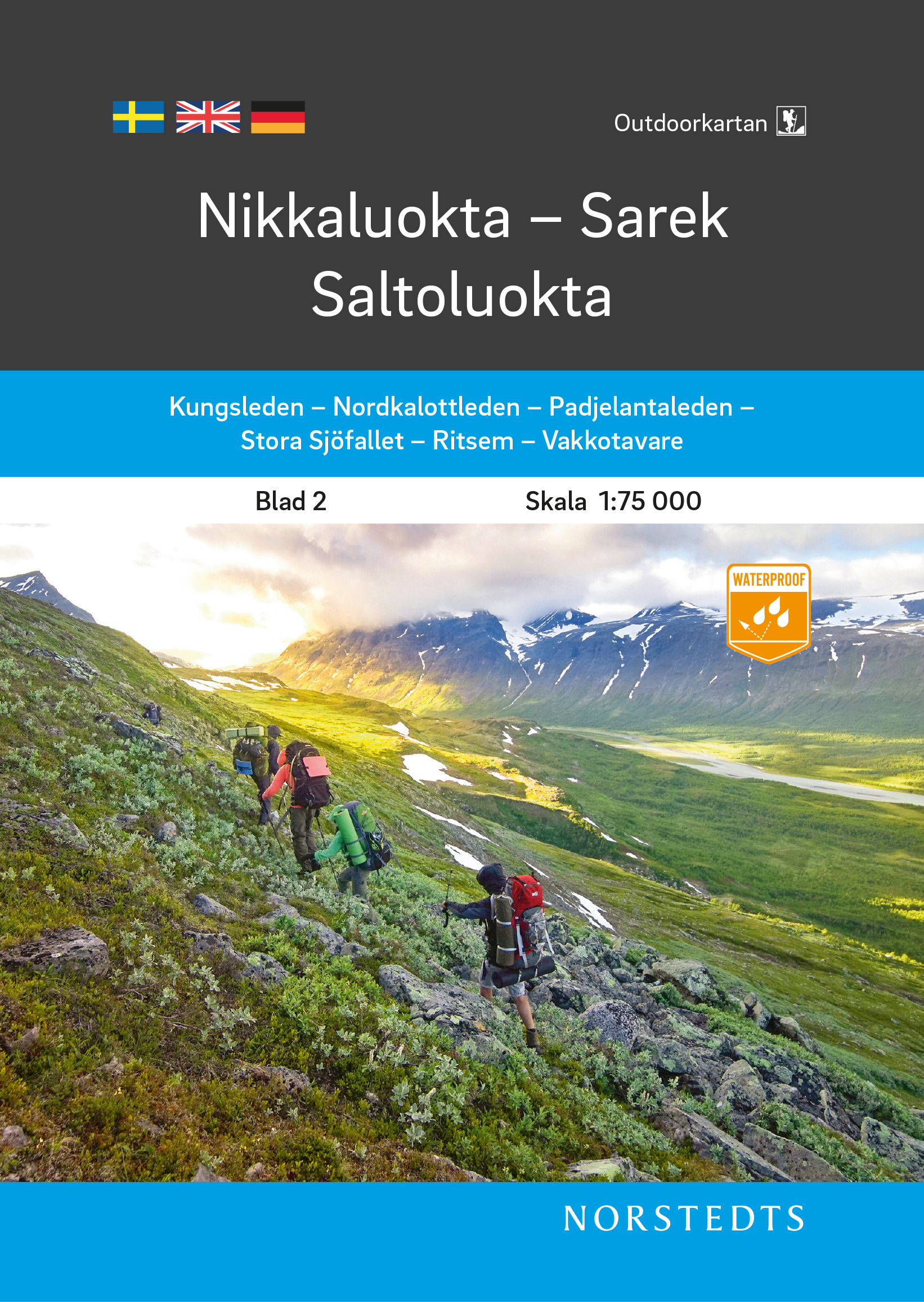 Wandelkaart 2 Outdoorkartan Nikkaluokta - Sarek - Saltoluokta | Norste