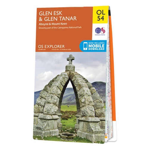 Online bestellen: Wandelkaart - Topografische kaart OL54 OS Explorer Map Glen Esk & Glen Tanar | Ordnance Survey