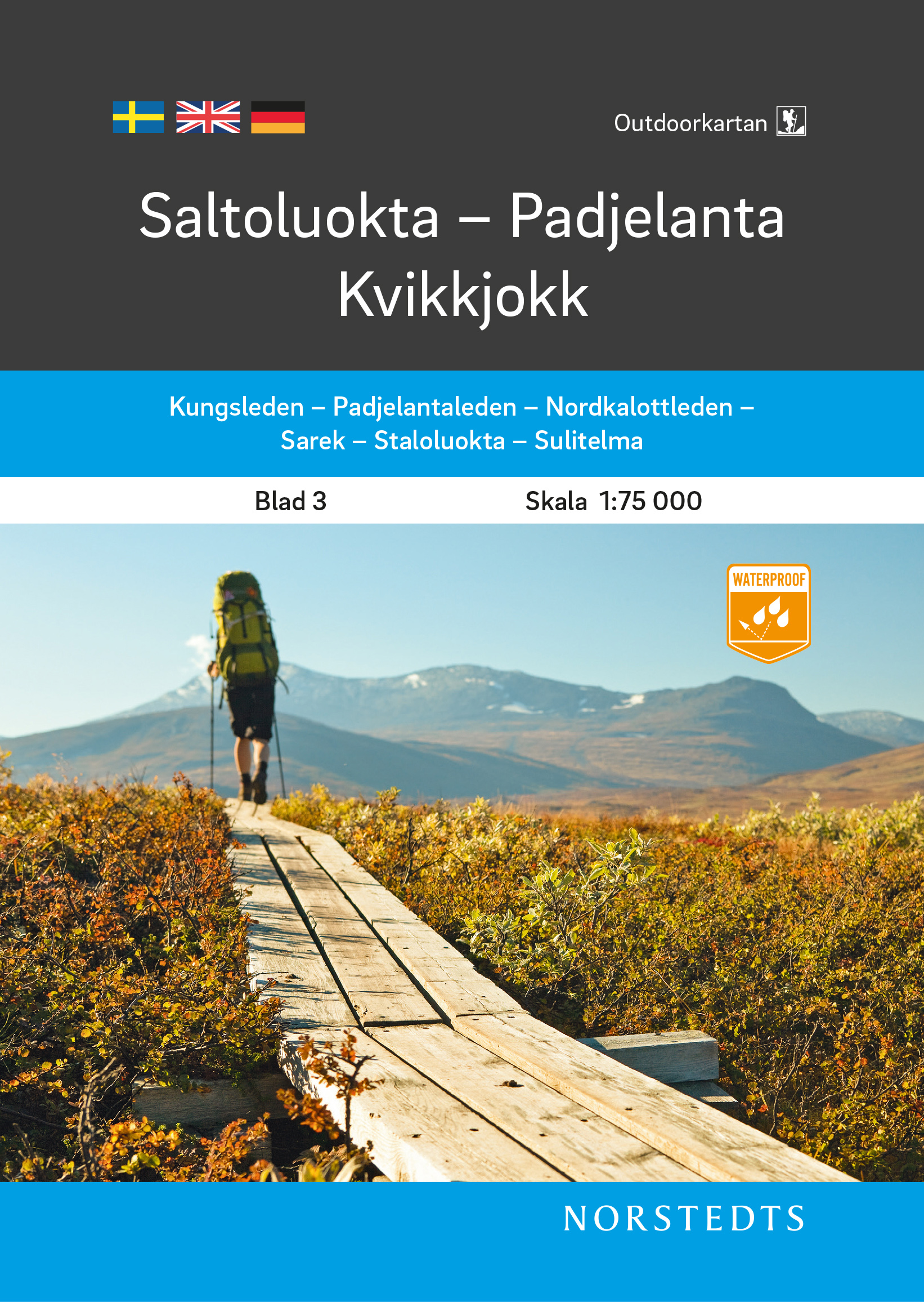 Wandelkaart 3 Outdoorkartan Saltoluokta - Padjelanta - Kvikkjokk | Nor