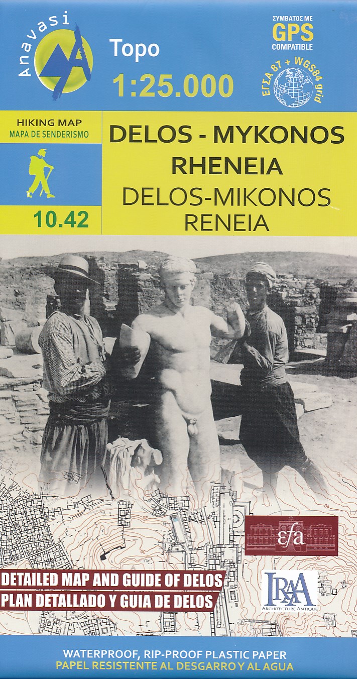 Online bestellen: Wandelkaart 10.42 Delos - Mykonos (Mikonos) - Rheneia (Reneia) | Anavasi