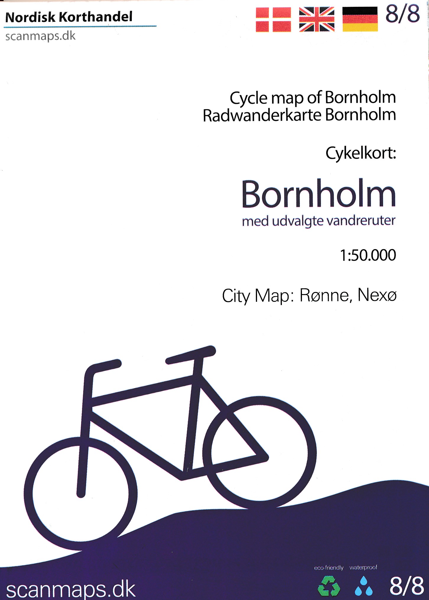 Online bestellen: Fietskaart 8 Bornholm (Denemarken) | Scanmaps