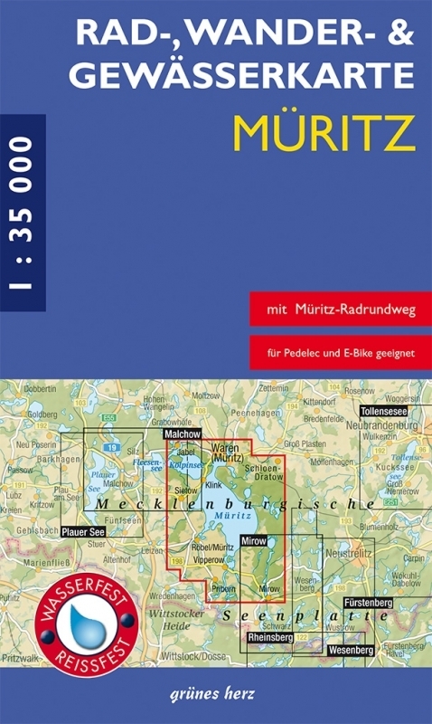 Online bestellen: Wandelkaart - Fietskaart - Waterkaart Müritz | Grunes Herz