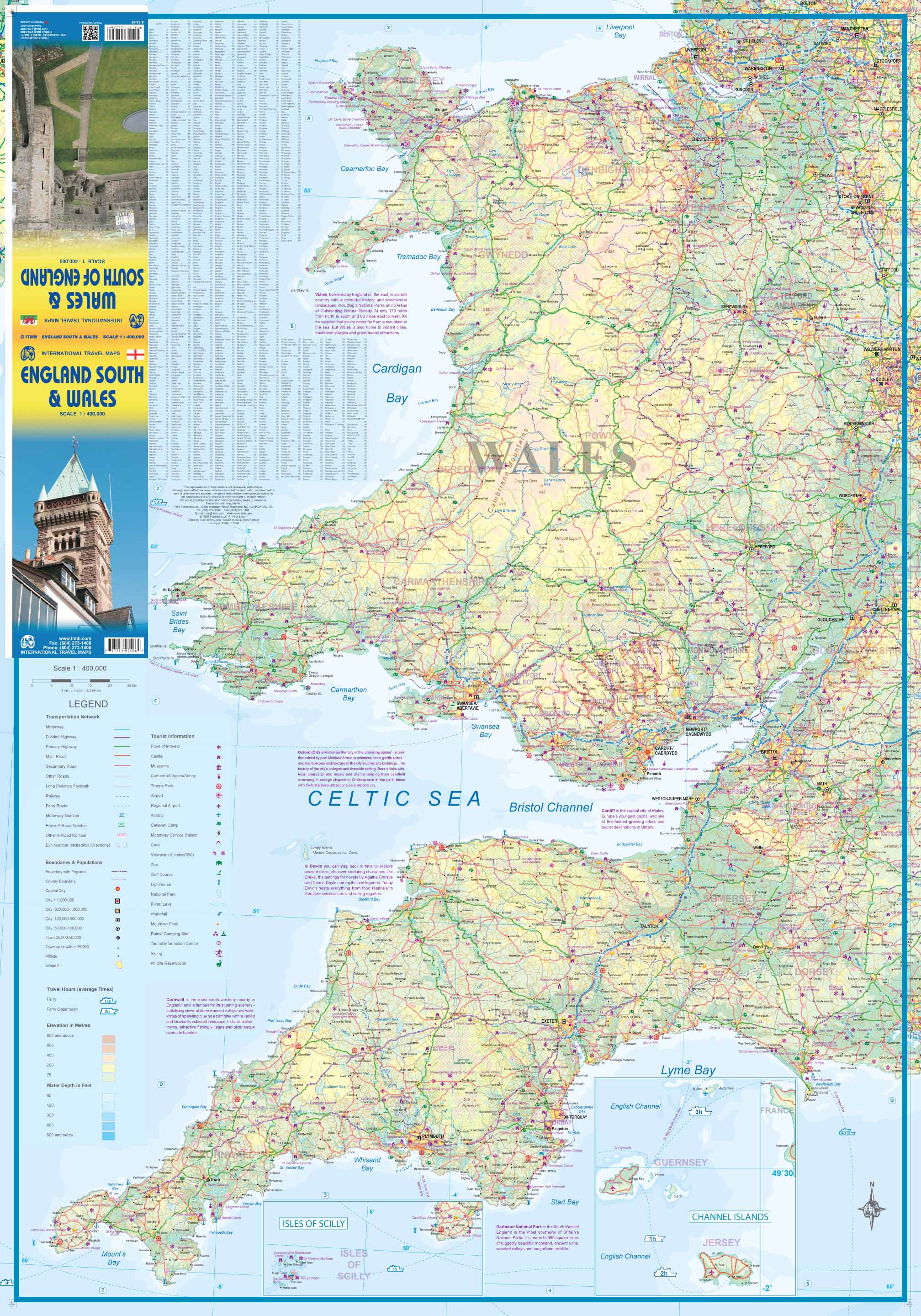 Wegenkaart - landkaart Wales & south England - Zuid | ITMB | | Reisboekwinkel De Zwerver