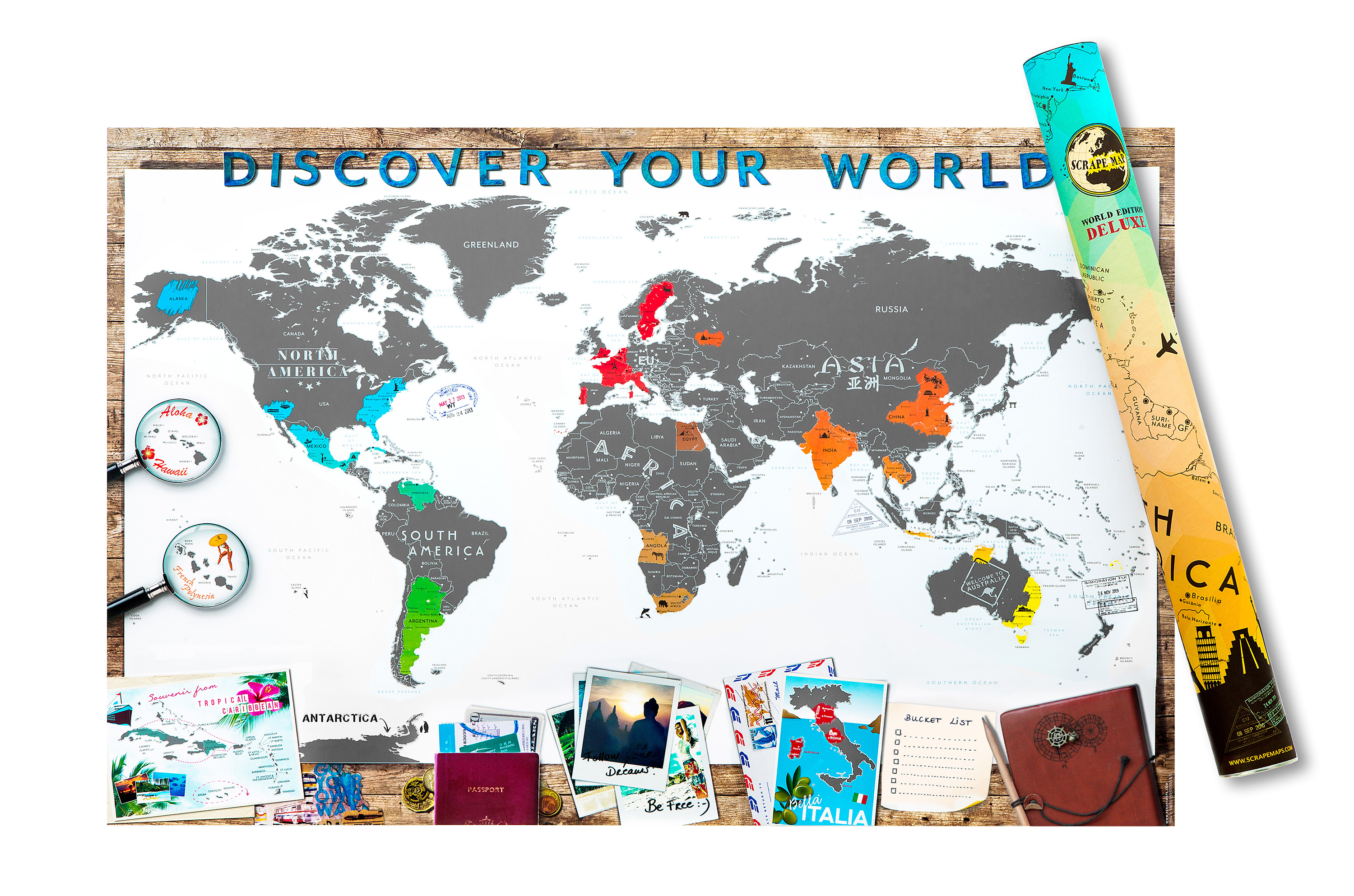 Scratch Map Scrape Map World Edition Deluxe | Scrape Map 8717953142221 ...
