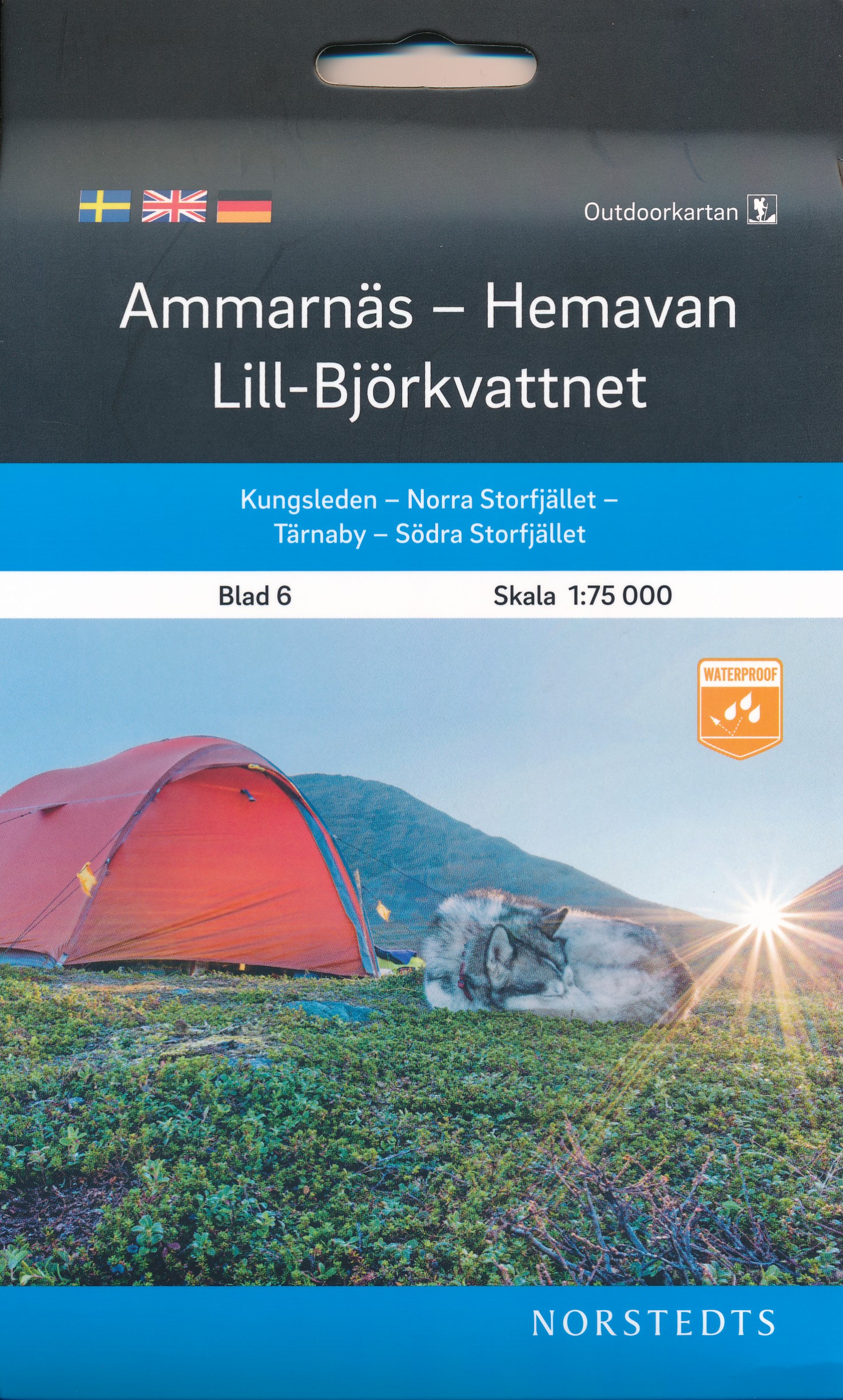 Online bestellen: Wandelkaart 6 Outdoorkartan Ammarnäs - Hemavan - Lill - Björkvattnet | Norstedts