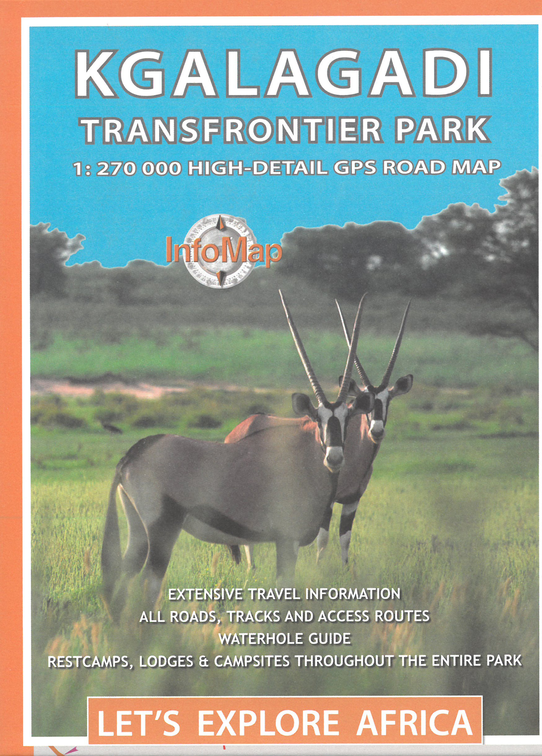 Wegenkaart – landkaart Kgalagadi Transfrontier Park | Infomap