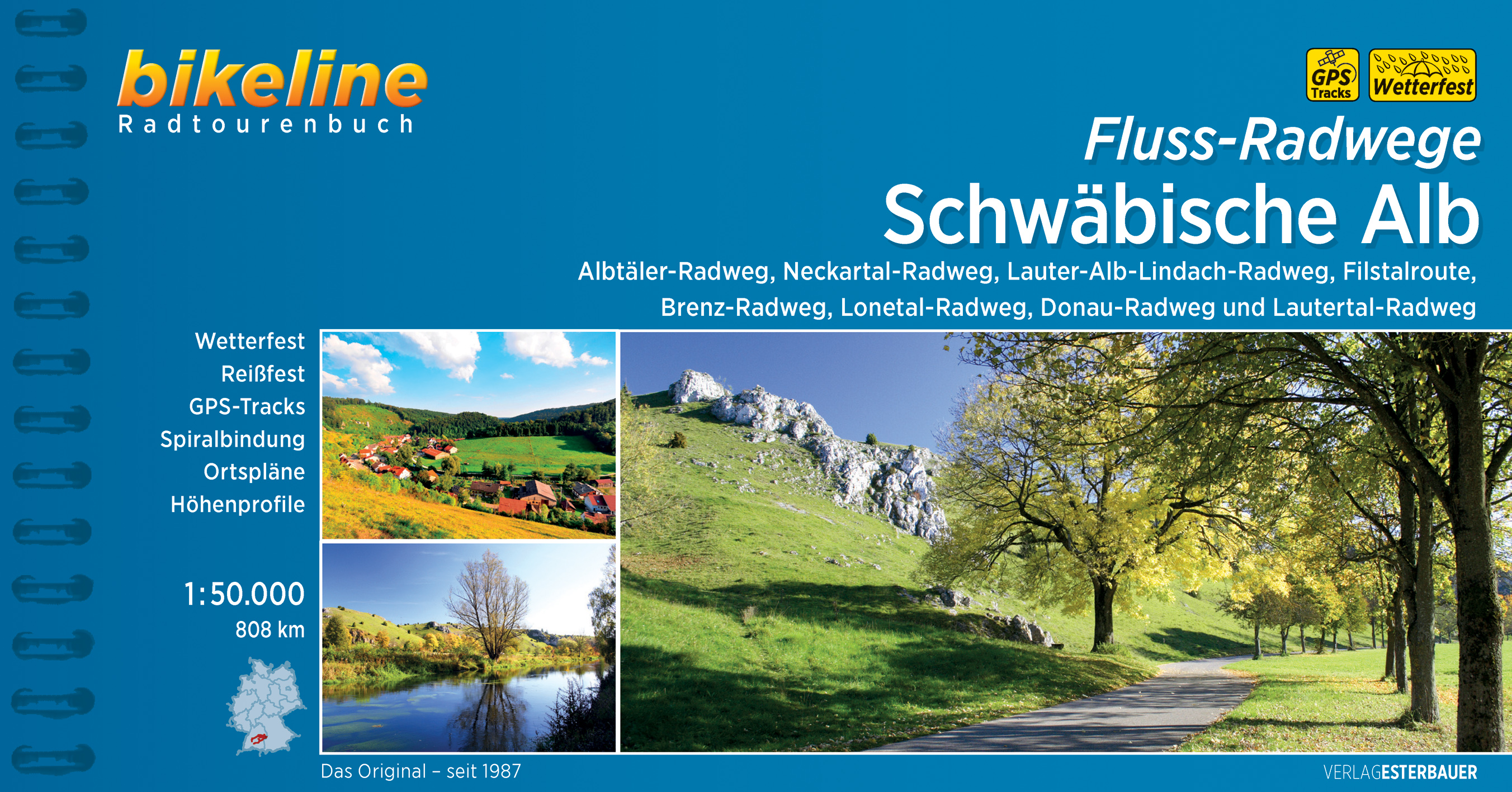 Fietsgids Bikeline Fluss-Radwege Schwäbische Alb | Esterbauer