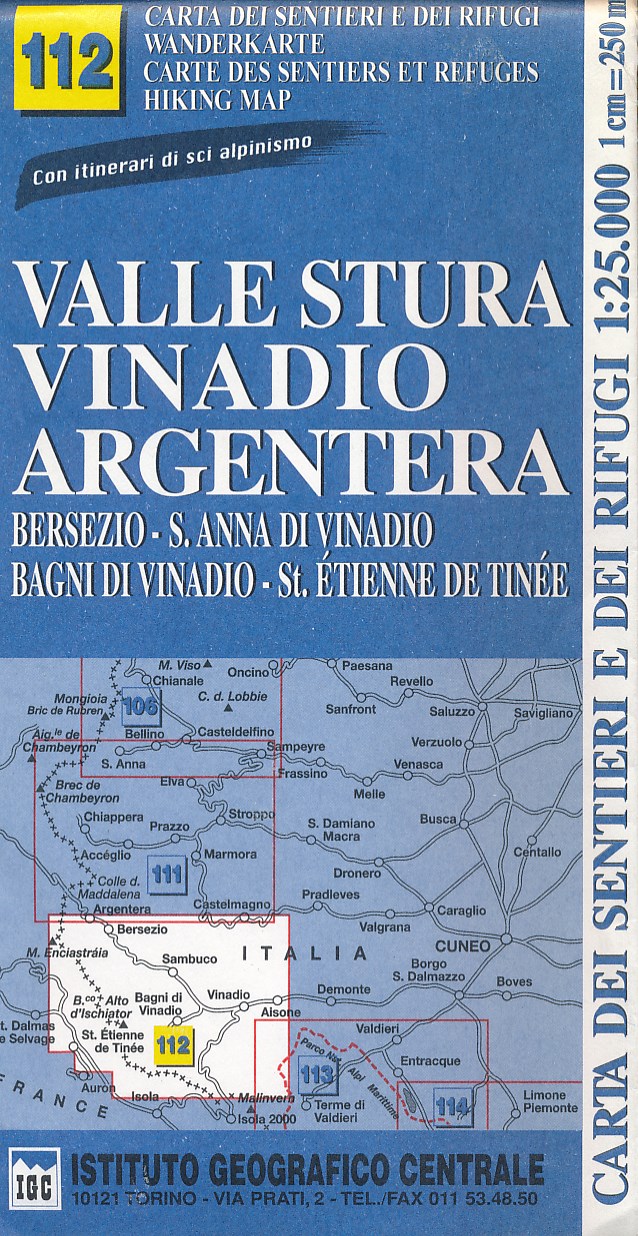Online bestellen: Wandelkaart 112 Valle Stura, Vinadio Argentera | IGC - Istituto Geografico Centrale