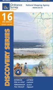 Online bestellen: Topografische kaart - Wandelkaart 16 Discovery Donegal, Fermanagh, Leitrim, Sligo | Ordnance Survey Ireland