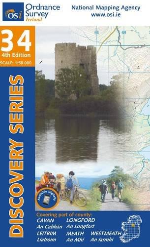 Online bestellen: Topografische kaart - Wandelkaart 34 Discovery Cavan, Leitrim, Longford, Meath, Monaghan | Ordnance Survey Ireland