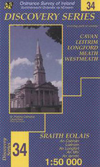 Wandelkaart Ierland 34 Cavan, Leitrim, Longford, Meath, Monaghan discovery | Ordnance Survey |