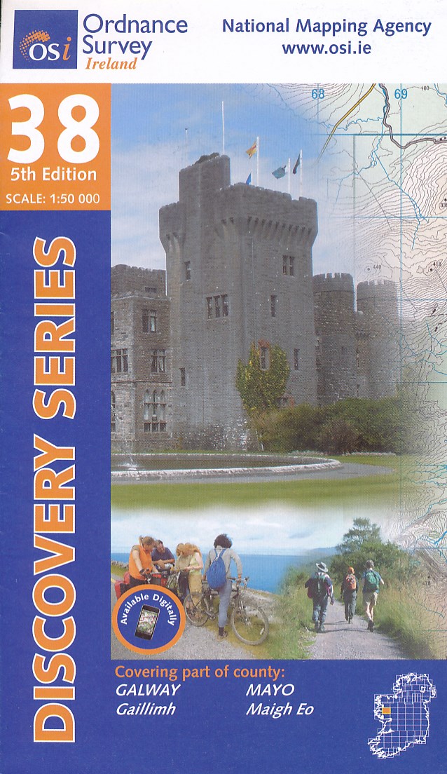 Online bestellen: Topografische kaart - Wandelkaart 38 Discovery Galway, Mayo (S CENT) | Ordnance Survey Ireland