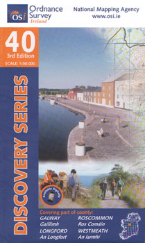 Online bestellen: Topografische kaart - Wandelkaart 40 Discovery Galway, Longford, Roscommon, Westmeath | Ordnance Survey Ireland