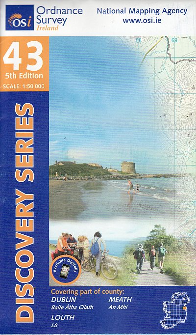 Online bestellen: Topografische kaart - Wandelkaart 43 Discovery Dublin, Louth, Meath | Ordnance Survey Ireland