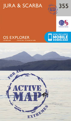 Online bestellen: Wandelkaart - Topografische kaart 355 OS Explorer Map | Active Jura, Scarba | Ordnance Survey