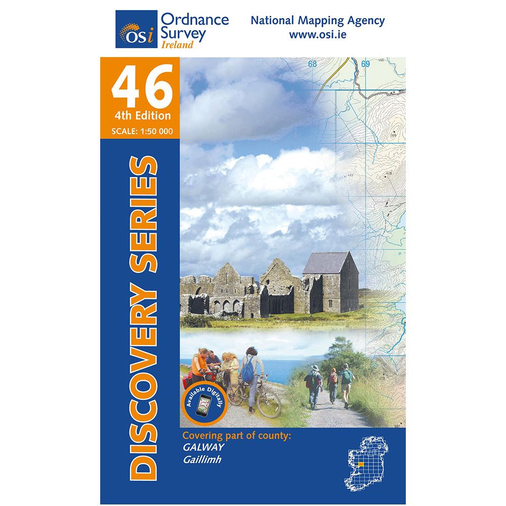Topografische kaart – Wandelkaart 46 Discovery Galway | Ordnance Survey Ireland