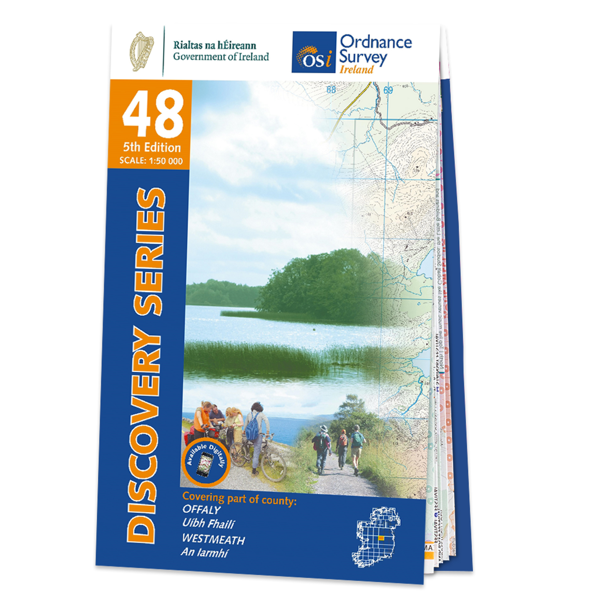 Topografische kaart – Wandelkaart 48 Discovery Offaly, Westmeath | Ordnance Survey Ireland