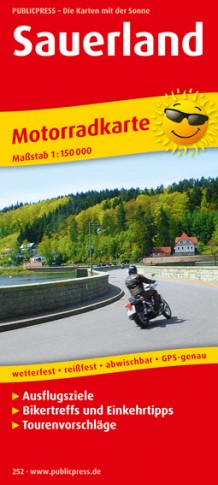 Online bestellen: Wegenkaart - landkaart 252 Motorkarte Sauerland | Publicpress