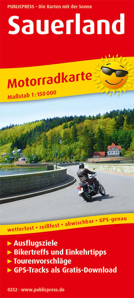 Wegenkaart - landkaart 252 Motorkarte Sauerland | Publicpress