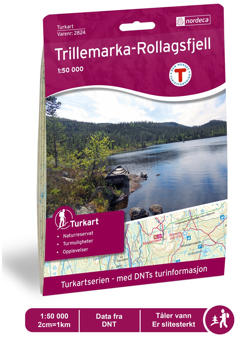 Online bestellen: Wandelkaart 2824 Turkart Trillemarka - Rollagsfjell | Nordeca