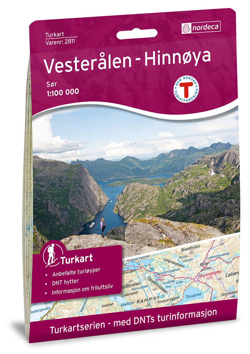 Online bestellen: Wandelkaart 2811 Turkart Vesterålen Hinnøya Sør | Nordeca