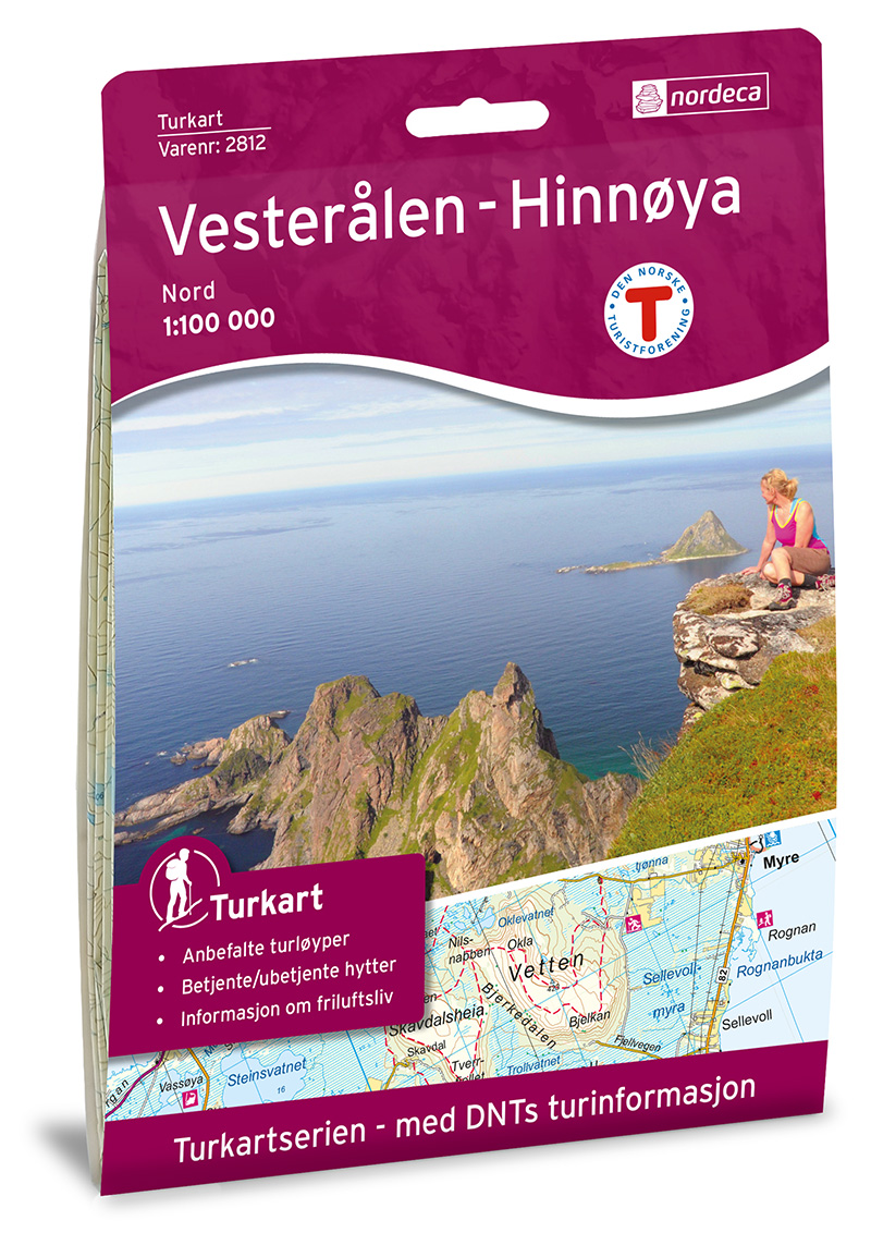 Online bestellen: Wandelkaart 2812 Vesterålen Hinnøya Nord | Nordeca