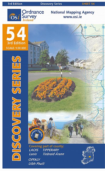 Online bestellen: Topografische kaart - Wandelkaart 54 Discovery Laois, Offaly, Tipperary | Ordnance Survey Ireland