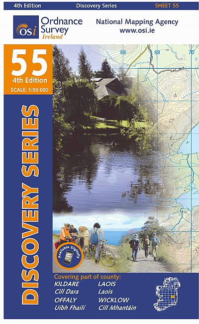 Online bestellen: Topografische kaart - Wandelkaart 55 Discovery Kildare, Laois, Offaly, Wicklow | Ordnance Survey Ireland