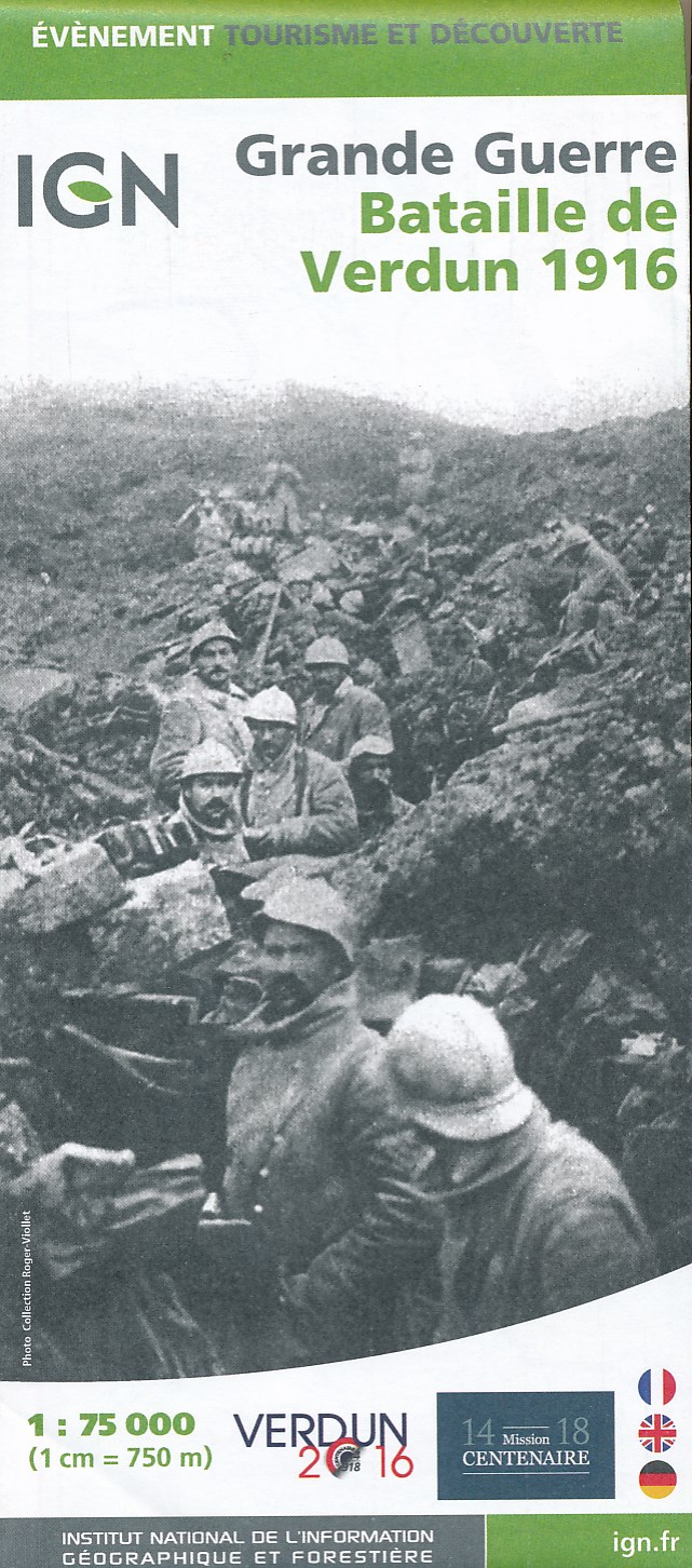 Online bestellen: Historische Kaart Bataille de Verdun 1916 - Slag om Verdun | IGN - Institut Géographique National