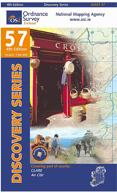 Online bestellen: Topografische kaart - Wandelkaart 57 Discovery Clare | Ordnance Survey Ireland