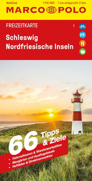 Wegenkaart - landkaart 01 Marco Polo Freizeitkarte Schleswig, Nordfrie