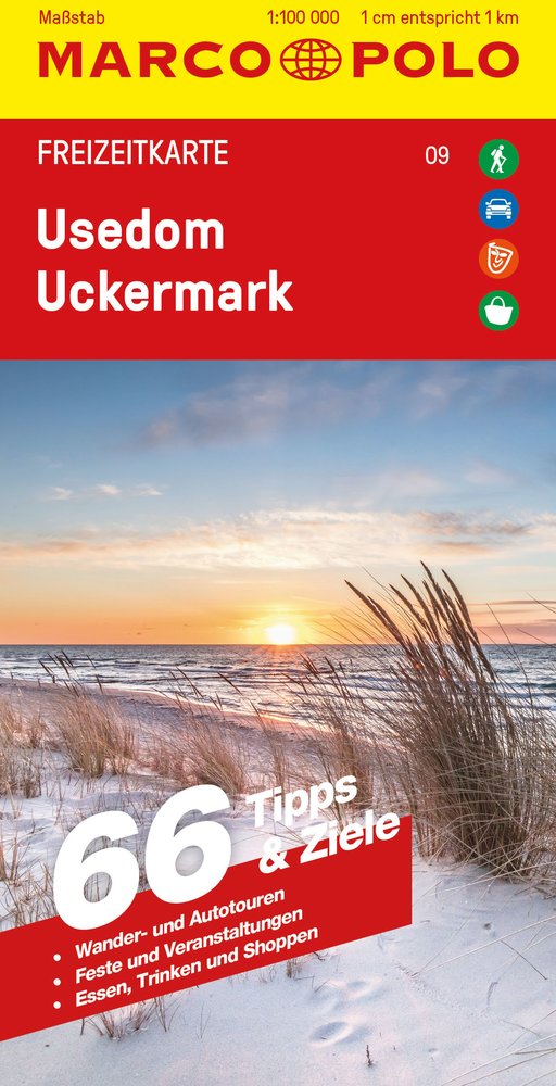 Online bestellen: Wegenkaart - landkaart 09 Marco Polo Freizeitkarte Usedom, Uckermark | MairDumont