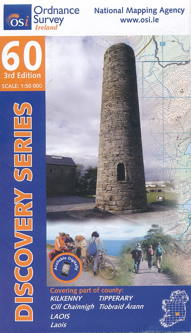Online bestellen: Topografische kaart - Wandelkaart 60 Discovery Kilkenny, Laois, Tipperary | Ordnance Survey Ireland