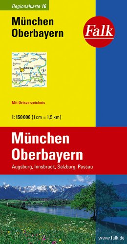 Online bestellen: Wegenkaart - landkaart 16 Regionalkarte-de München - Oberbayern - Beieren | Falk Ostfildern