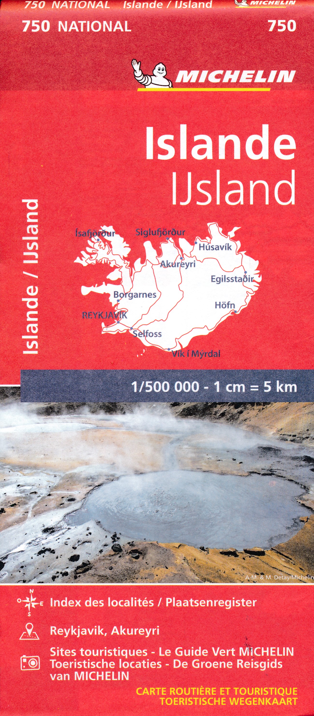 Online bestellen: Wegenkaart - landkaart 750 IJsland | Michelin