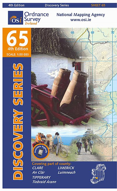 Online bestellen: Topografische kaart - Wandelkaart 65 Discovery Clare, Limerick, Tipperary | Ordnance Survey Ireland