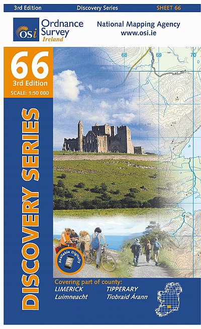 Online bestellen: Topografische kaart - Wandelkaart 66 Discovery Tipperary, Limerick | Ordnance Survey Ireland