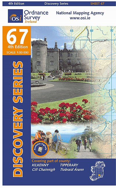 Online bestellen: Topografische kaart - Wandelkaart 67 Discovery Kilkenny, Tipperary | Ordnance Survey Ireland