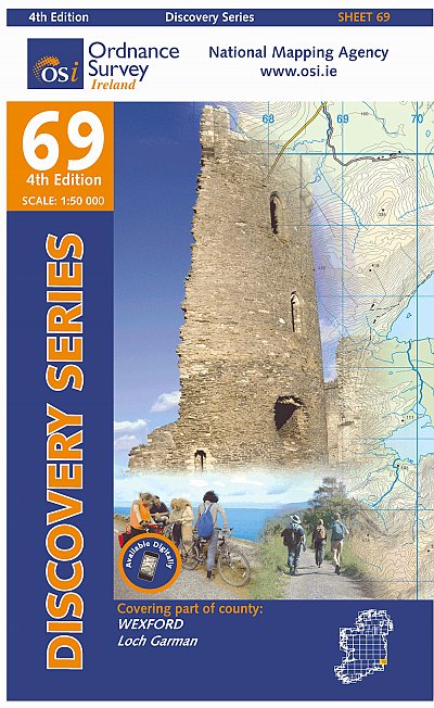 Online bestellen: Topografische kaart - Wandelkaart 69 Discovery Wexford | Ordnance Survey Ireland