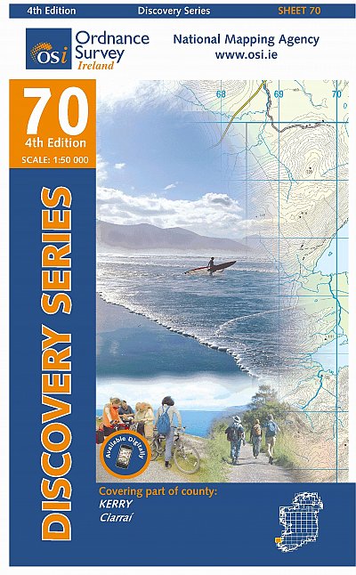 Online bestellen: Topografische kaart - Wandelkaart 70 Discovery Kerry | Ordnance Survey Ireland