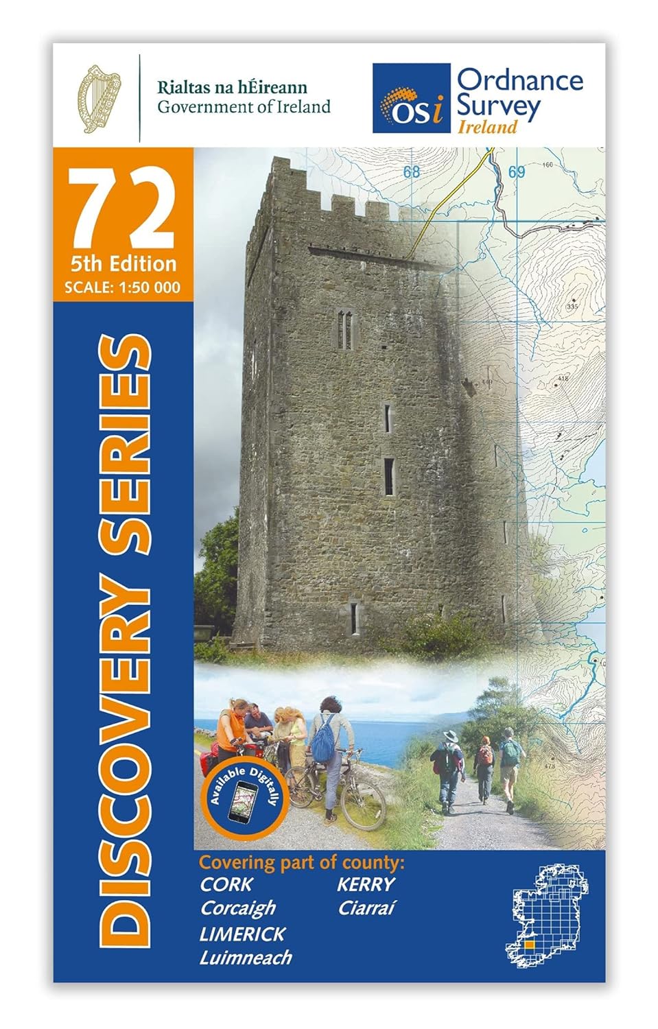 Topografische kaart - Wandelkaart 72 Discovery Kerry, Cork, Limerick |