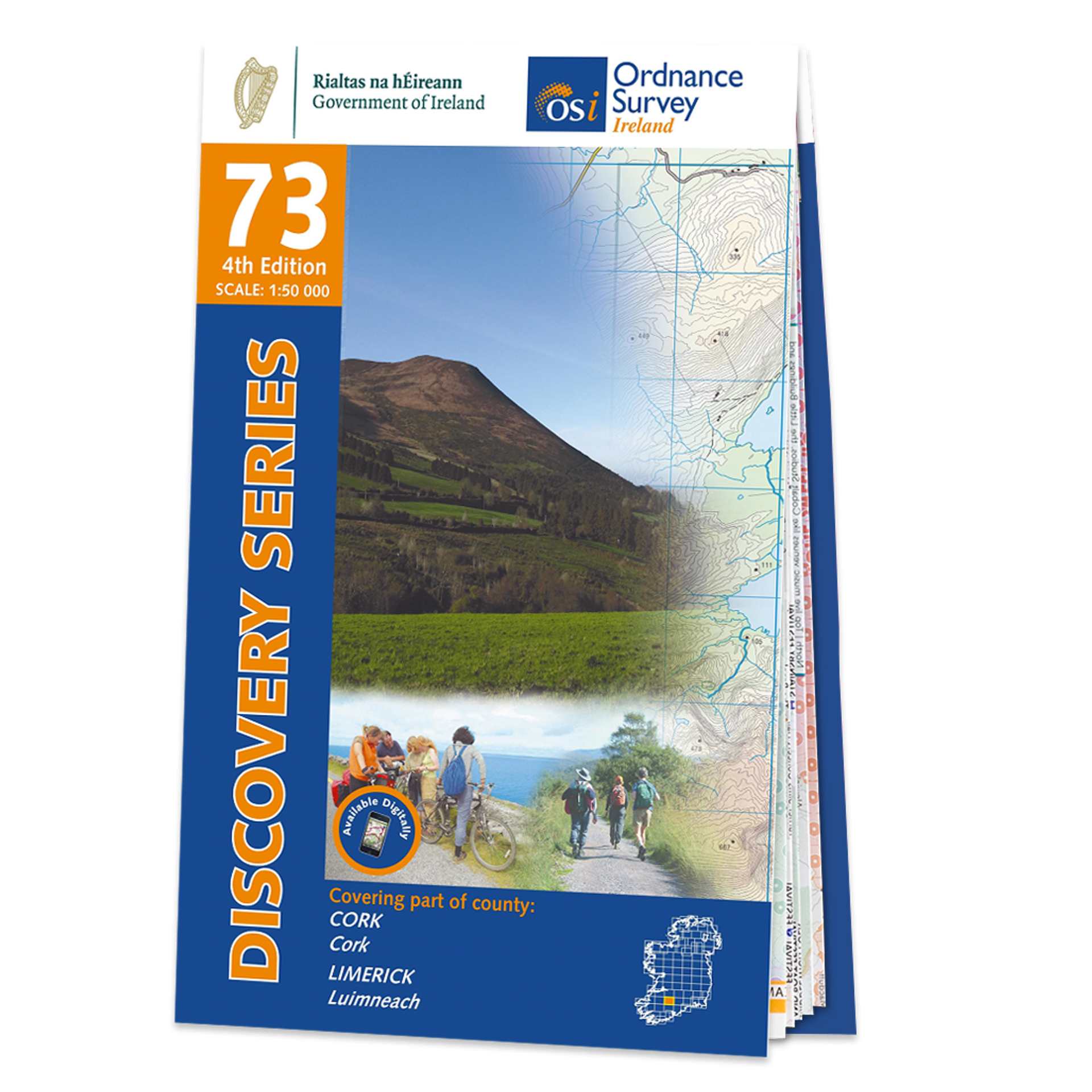 Topografische kaart – Wandelkaart 73 Discovery Ierland discovery map Cork, Limerick | Ordnance Survey Ireland