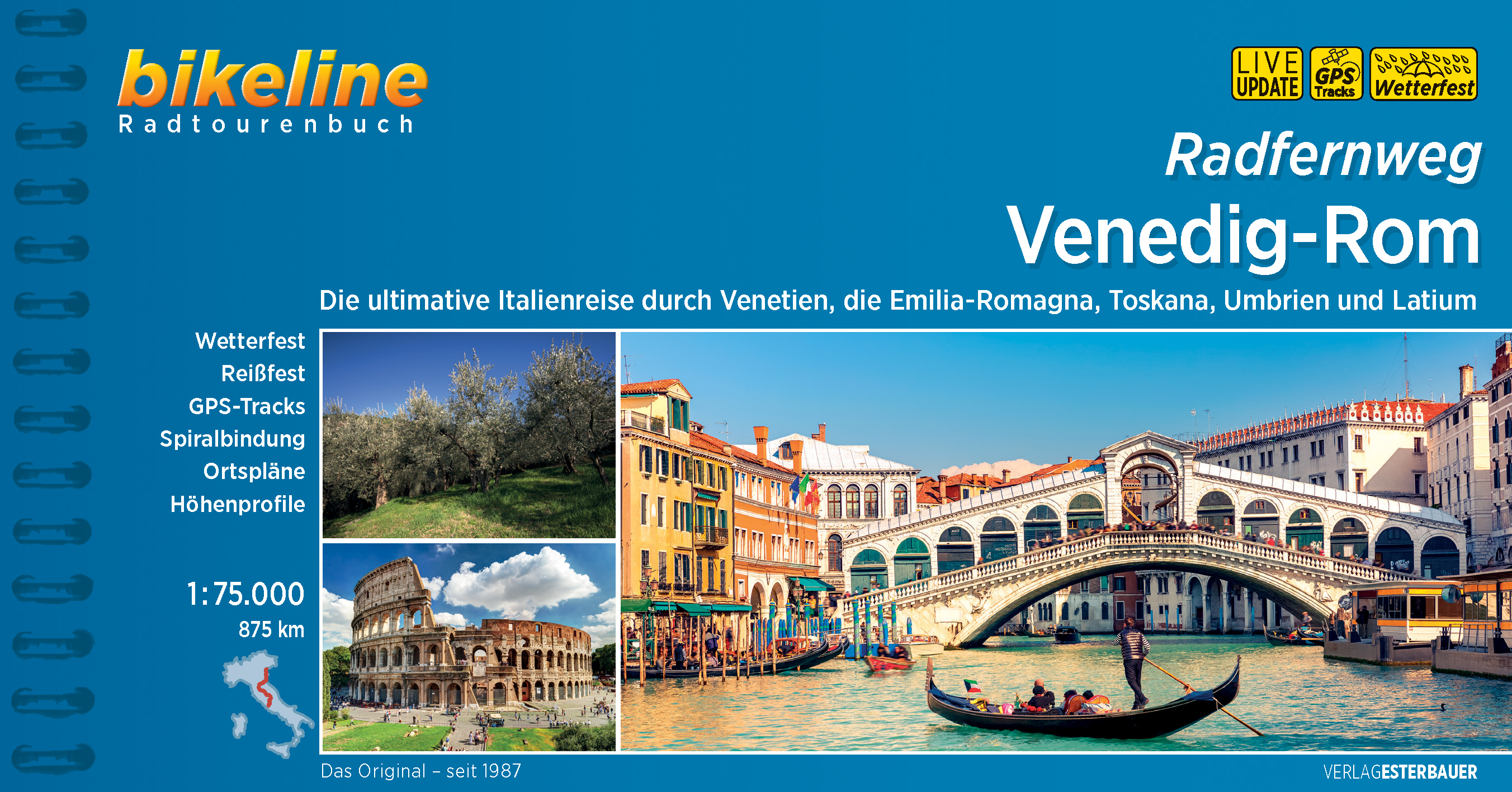 Online bestellen: Fietsgids Bikeline Venedig-Rom Radfernweg | Esterbauer