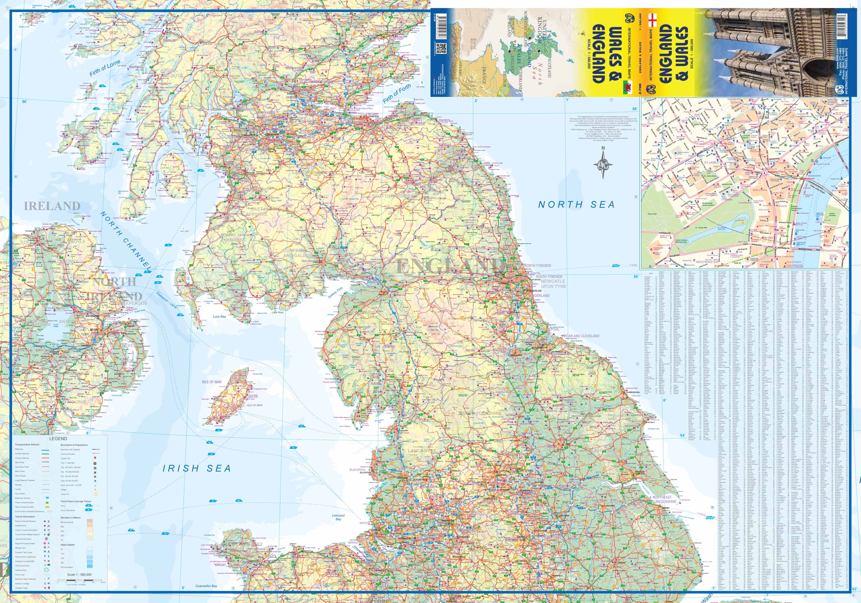 Wegenkaart - landkaart England & Wales - Engeland | ITMB ...