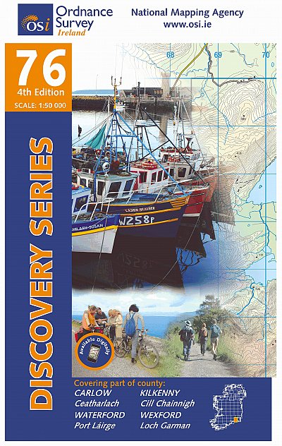 Online bestellen: Topografische kaart - Wandelkaart 76 Discovery Carlow, Kilkenny, Waterford, Wexford | Ordnance Survey Ireland