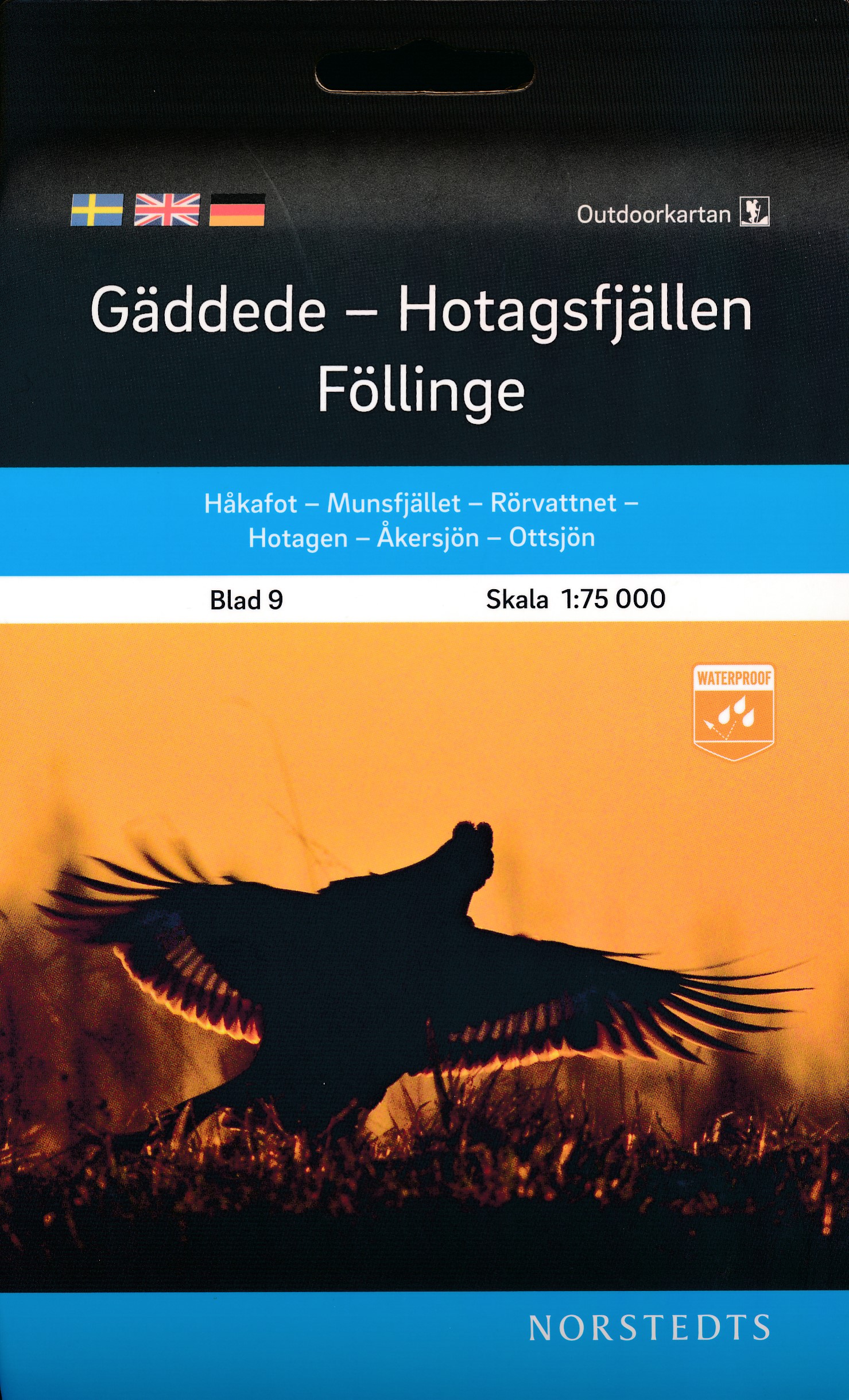 Online bestellen: Wandelkaart 9 Outdoorkartan Gäddede - Hotagsfjällen - Föllinge | Norstedts