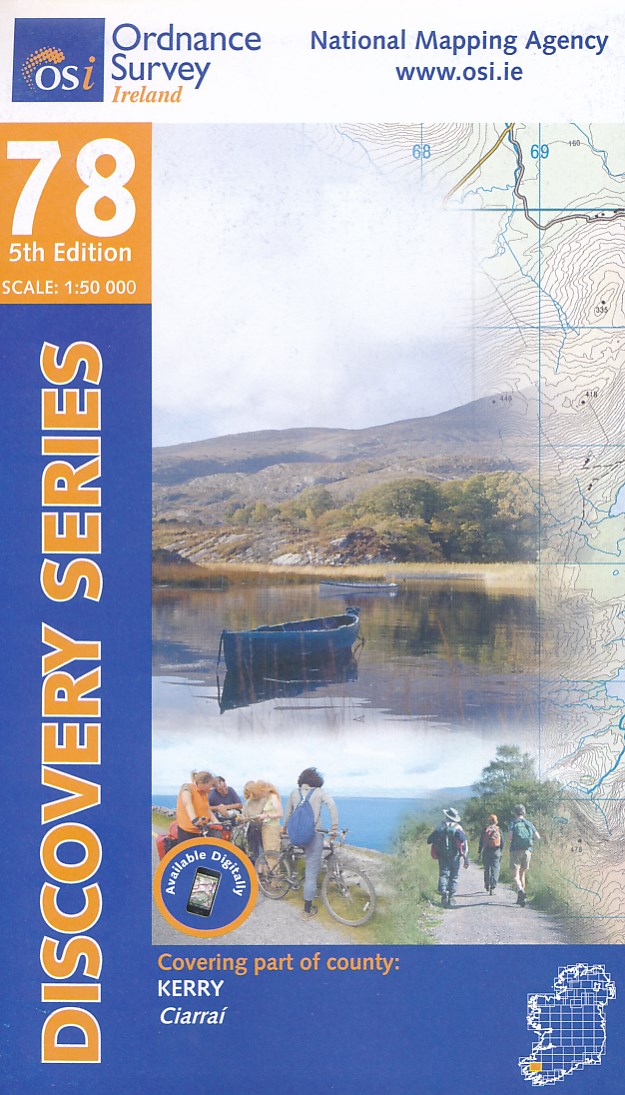 Online bestellen: Topografische kaart - Wandelkaart 78 Discovery Kerry | Ordnance Survey Ireland