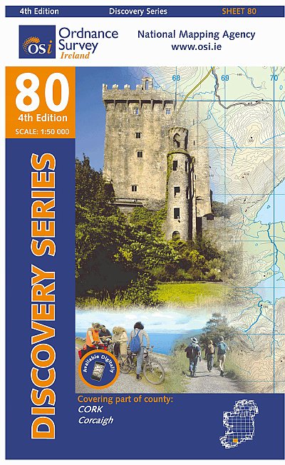 Online bestellen: Topografische kaart - Wandelkaart 80 Discovery Cork | Ordnance Survey Ireland