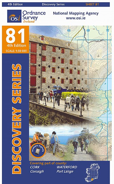 Online bestellen: Topografische kaart - Wandelkaart 81 Discovery Cork, Waterford | Ordnance Survey Ireland